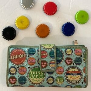 Fossil bottle cap envelope Wallet Inspirational Quotes think happy